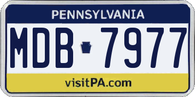 PA license plate MDB7977