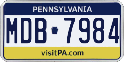 PA license plate MDB7984