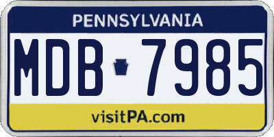 PA license plate MDB7985