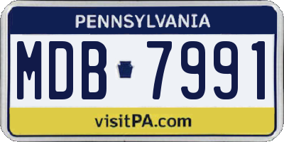 PA license plate MDB7991