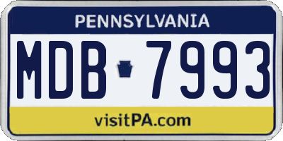 PA license plate MDB7993