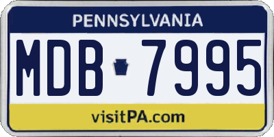 PA license plate MDB7995