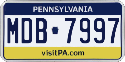 PA license plate MDB7997