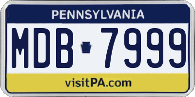 PA license plate MDB7999