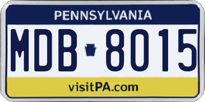 PA license plate MDB8015