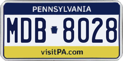 PA license plate MDB8028
