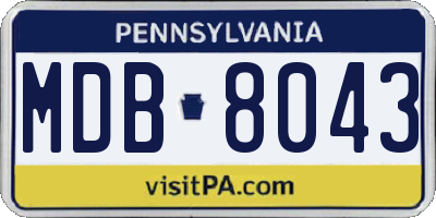 PA license plate MDB8043