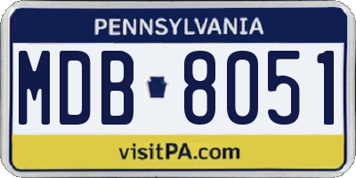 PA license plate MDB8051