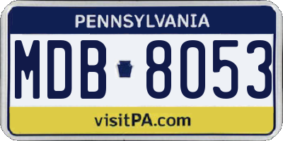 PA license plate MDB8053