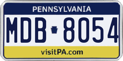 PA license plate MDB8054