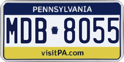 PA license plate MDB8055