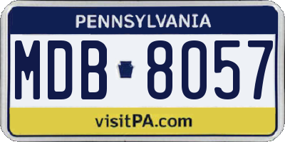 PA license plate MDB8057