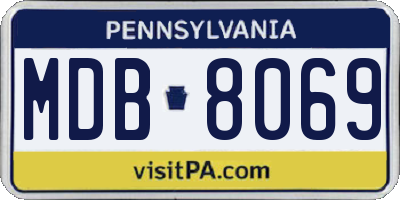 PA license plate MDB8069