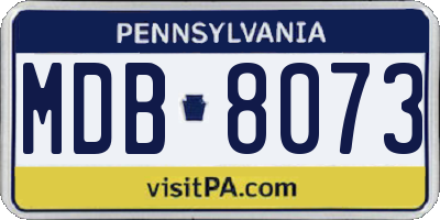 PA license plate MDB8073