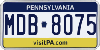 PA license plate MDB8075