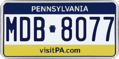 PA license plate MDB8077