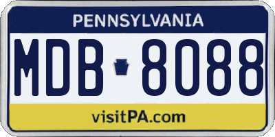 PA license plate MDB8088