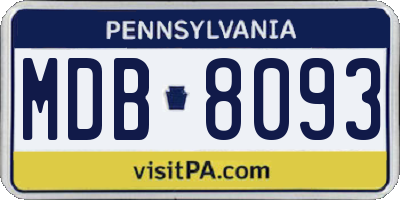 PA license plate MDB8093