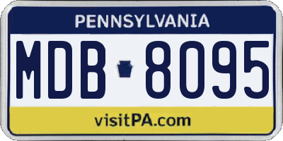 PA license plate MDB8095