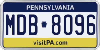 PA license plate MDB8096