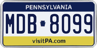 PA license plate MDB8099