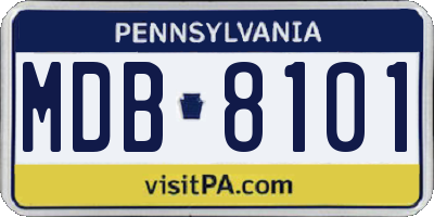 PA license plate MDB8101