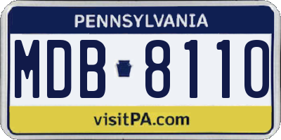 PA license plate MDB8110