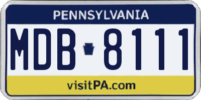 PA license plate MDB8111