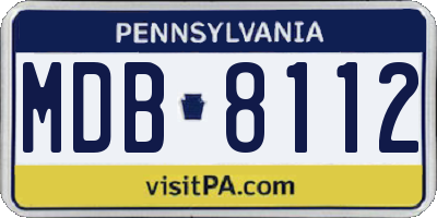 PA license plate MDB8112
