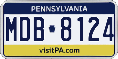 PA license plate MDB8124