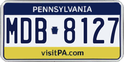 PA license plate MDB8127