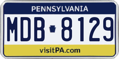 PA license plate MDB8129