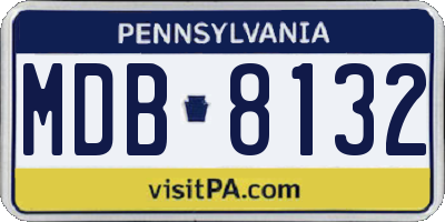 PA license plate MDB8132
