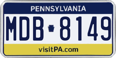 PA license plate MDB8149