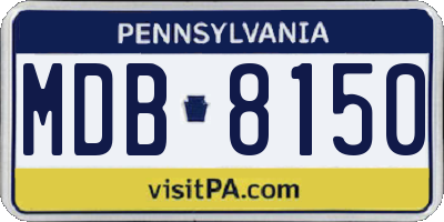 PA license plate MDB8150