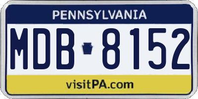 PA license plate MDB8152