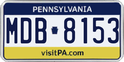 PA license plate MDB8153