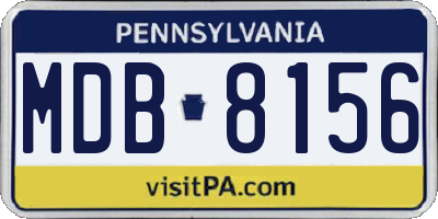 PA license plate MDB8156