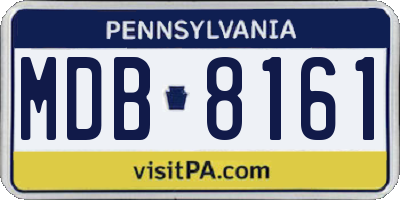PA license plate MDB8161