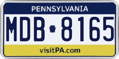 PA license plate MDB8165