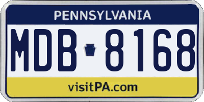 PA license plate MDB8168