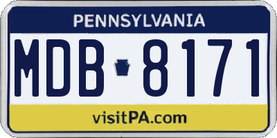 PA license plate MDB8171