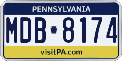 PA license plate MDB8174