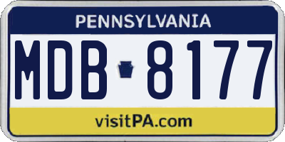 PA license plate MDB8177