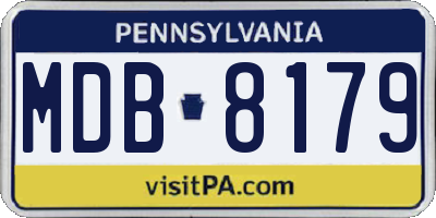 PA license plate MDB8179