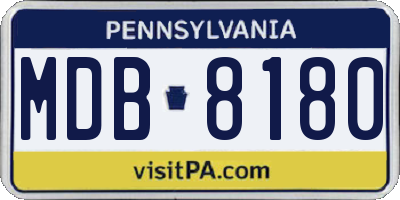 PA license plate MDB8180