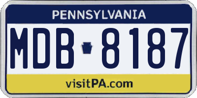 PA license plate MDB8187