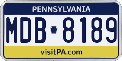 PA license plate MDB8189