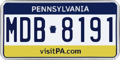 PA license plate MDB8191