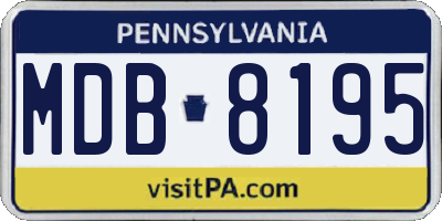 PA license plate MDB8195